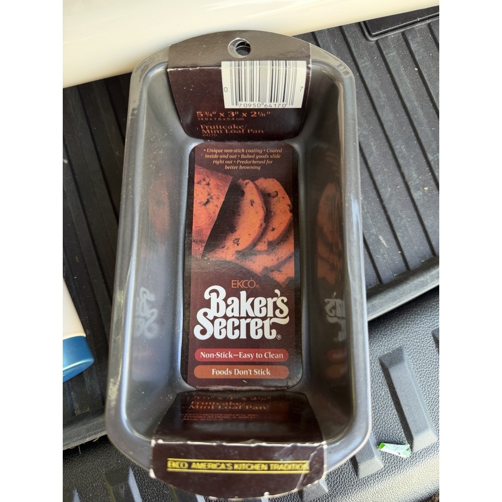 Ekco Vintage Loaf Pan Bakers Secret Bakeware Pan Qty 2 Set Mini Breads Nib